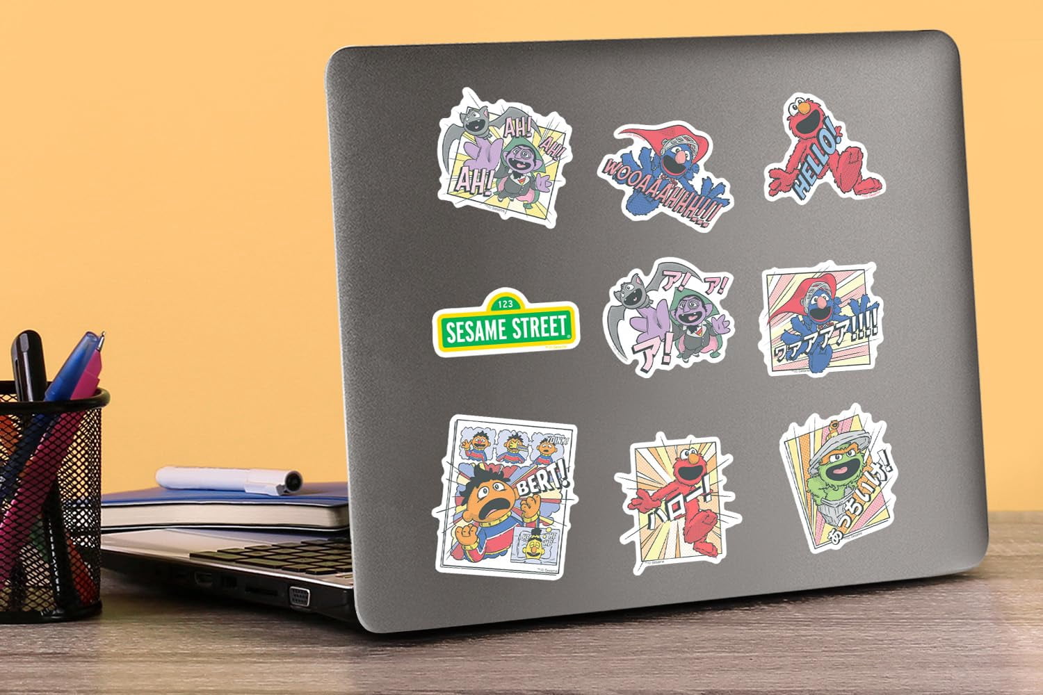 Sesame Street Manga 150ct Vinyl Sticker Pack  Anime-Style Waterproof Die-Cut Stickers Featuring Elmo, Grover, Bert, Oscar  Laptop, Water Bottle, Scrapbooking, Tablet