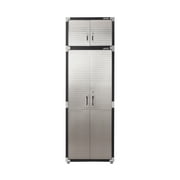 Seville Classics UltraHD 2-Piece Heavy Duty Mega Solid Steel Metal 2-Door Lockable Stacker Wall Storage Cabinet Set , 30 W x 18 D x 90.5 H, Graphite