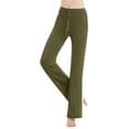 thumbnail image 1 of WEIYLL Pantalon de Yoga pour Femme à Couleurs Contrastées Taille Haute Coupe Ample Décontracté Extensible Pantalon Vert Armée TTTG, 1 of 7