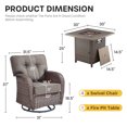 thumbnail image 5 of Jentlehouse Outdoor Patio Swivel Rocking Chairs Set with Fire Pit Table,Outdoor ,All-Weather Wicker Patio GLiders Set for Garden,Backyard,Lawn,Poolside, 5 of 12
