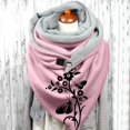 thumbnail image 2 of Women  Botanical Print Cotton Winter Warm Button Up Scarf, 2 of 3
