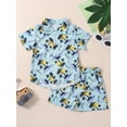 thumbnail image 2 of Toddler Baby Boy Shorts Sets Hawaiian Outfit,Infant Kid Leave Floral Short Sleeve Shirt Top shorts Suits, 2 of 8