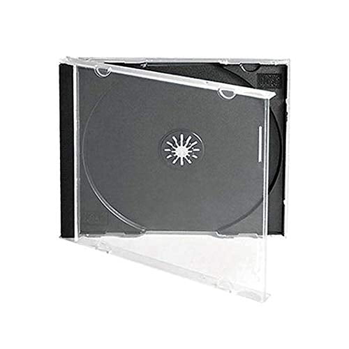 Maxtek Boîtier CD Jewel Standard Simple Transparent de 10,4 mm avec Plateau Noir Assemblé, Lot de 50