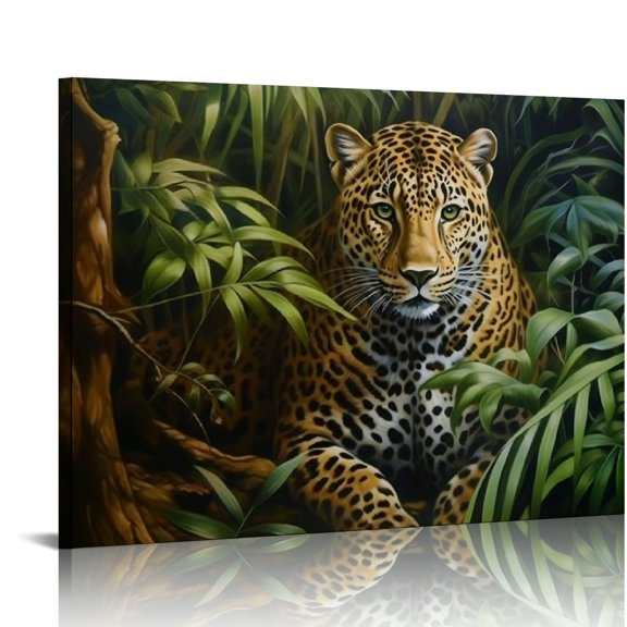 EastSmooth  Leopard Realistic Jungle  Canvas Art - Home Decor Wall Art Print Poster Painting
