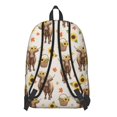thumbnail image 3 of Highland Cow and Bucket Print Backpack for School, Cute School Bag with Adjustable Shoulder Straps and Padded Back, 15.7"x11.8"x5.5", 3 of 5