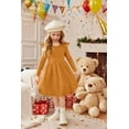thumbnail image 5 of Arshiner Toddler Girl Dress Knitted Ruffle Sleeve Pocket Dresses A-Line Flared Fall Winter Dress, 5 of 5
