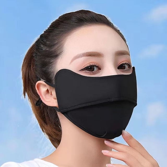 Máscara de protección solar para mujer, protección UV de verano, transpirable, protección ocular, ángulo de seda de hielo, máscara de protección solar, fresca, transpirable, seda de hielo