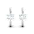thumbnail image 3 of Rosec Jewels 0.50 CT Natural White Diamond Flower Gold Hoop Earring for Women, 10K White Gold, 3 of 8