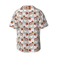 thumbnail image 4 of Balery Christmas Santa Claus Men's Casual Button Down Shirt Short Sleeve Textured Summer Cuban Beach Shirts-XX-Large, 4 of 7