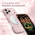 thumbnail image 6 of Magnetic for iPhone 17 Pro Case Clear, Sparkly Bling Glitter Cute Curly Wave Transparent Cover for Women Men Compatible with MagSafe Shockproof Protective Phone Case for iPhone 17 Pro, Pink, 6 of 7