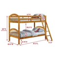 thumbnail image 3 of Seaport Arched Solid Wood Twin over Twin Convertible Bunk Bed in Honey, 3 of 4