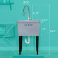 thumbnail image 2 of Tehila Grey 19 Gallon Utility Sink with High-Arc Stainless Steel Coil Pull-Down Faucet, 2 of 10