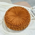 thumbnail image 2 of Round Throw Pillow 14.9inch Soft Round Floor Pillow Handmade Pleats Round Pillow Cushion for Couch Velvet Decorative Throw Pillow for Sofa Bed Living Room, 2 of 8