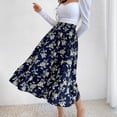 thumbnail image 4 of Falda acampanada delgada con estampado de costuras de longitud media a la moda informal para mujer Wmkox8yi  FGJ1032, 4 of 7