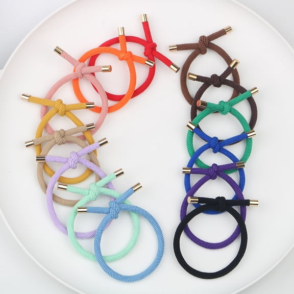 14pcs Elastic Hair Ties Elastics,Stretchy Rubber Bands,Women Elastic Knotted Hair Rope Ponytail Holders for Thin Thick Wavy Curly Straight Long Hair (Mixed Color)