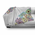 thumbnail image 3 of Abstract Soft Flannel Fleece Throw Blanket, Circle and Square Rectangle in Different Colors Image, Cozy Plush for Indoor and Outdoor Use, 70" x 90", Multicolor, by Ambesonne, 3 of 6