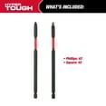 thumbnail image 3 of Hyper Tough 2 Piece Long Impact Driver Hex Shank Drill Bits, 6 inch, 3 of 12