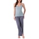 thumbnail image 2 of Camiseta sin mangas de cuello en V para mujer INSPIRE CHIC, top de pijama de tirantes delgados, M azul, 2 of 6