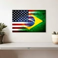 thumbnail image 2 of Elephant Stock Usa Brazil Bond Wall Art - Horizontal Canvas Wall Art - Living Room Wall Decor - Flags Canvas - Green And White Decor - 12" x 8", 2 of 8