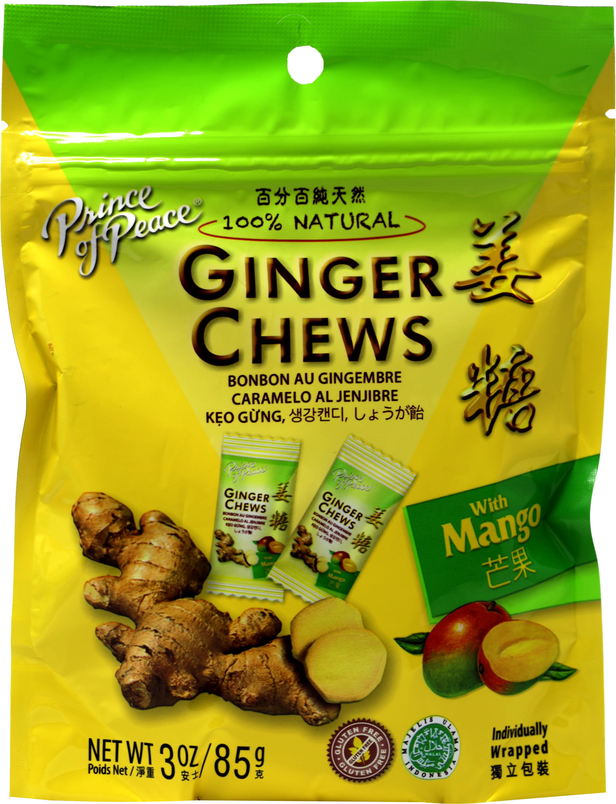 Prince Of Peace Ginger Candy Chews With Mango Flavored