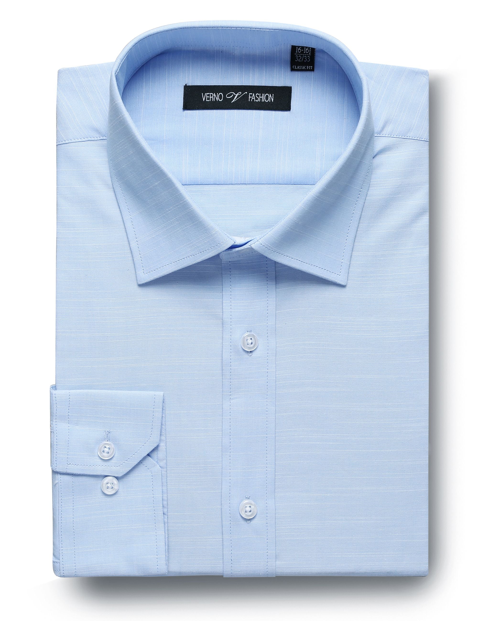 DressU Mens Non-Iron Fitted Washed Leisure Cotton Business Shirts