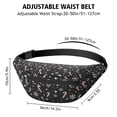 thumbnail image 3 of Fanny Pack Black Christmas Candy Cane and Snowflake Pattern Waist Pack Bag,Running Cross Bag,Waterproof Large Fanny Packs for Women Men for Travel Running Hiking Cycling, 3 of 6