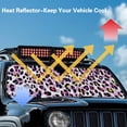 thumbnail image 4 of HUIACONG Rainbow Leopard Print Windshield Sun Shade Heat Shield Sun Visor Mat Compatible with Jeep Wrangler Rubicon Sahara TJ JK JKU 2 Door & 4 Door, 4 of 6