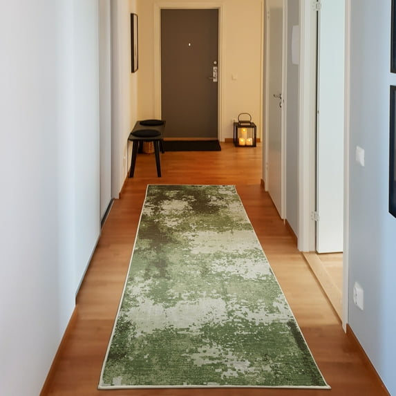 Modern Decorative Rug, Contemporary Themed Design Novelty Tones of Abstract Weathered Shapes, Quality Carpet for Bedroom Dorm and Living Room, 6 Sizes, Pale Green, by Ambesonne