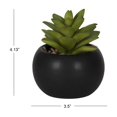 thumbnail image 3 of DesignOvation 4.13" H Tabletop Artificial Succulent in Black Ceramic Pot, 3 of 9