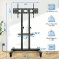 thumbnail image 3 of RTVR Upgraded Mobile TV Stand with Power Outlet for 32-85 inch Screens, Portable Adjustable Rolling TV Cart Stand with AV Shelf for Bedroom Home, 3 of 7