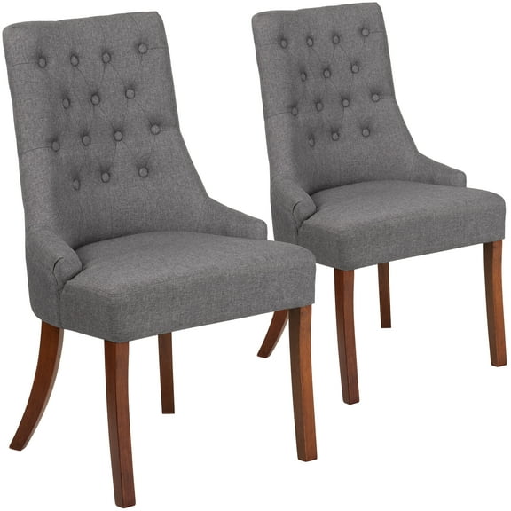 Flash Furniture 2 Pk. HERCULES Paddington Series Gray Fabric Tufted Chair