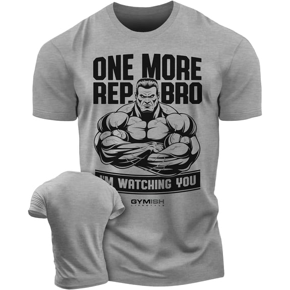 Gymish One More Rep, Bro! Workout T-Shirt, Funny Gym Shirts, Lifting T-Shirt, Deadlift