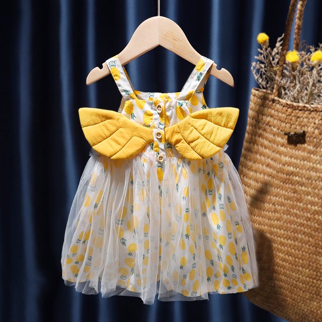 Vestido de verano para niñas, falda fina para bebés, falda de princesa con estilo floral para niñas