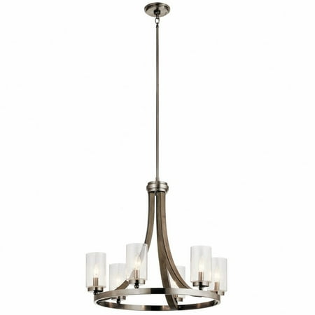

Coastal Farmhouse Six Light Chandelier-Distressed Antique Gray Finish Bailey Street Home 147-Bel-2279256