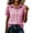 *Pink, variant on VBVC Women's Gingham Button Down Shirt , Ladies' Collared Puff Short Sleeve Blouse , Summer Work Everyday Top For Women,Light Blue,S-3XL