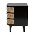 thumbnail image 5 of bali & pari Nabila Rattan and Bayur Wood BOHO Nightstand, 3-Drawer, Black, 5 of 10