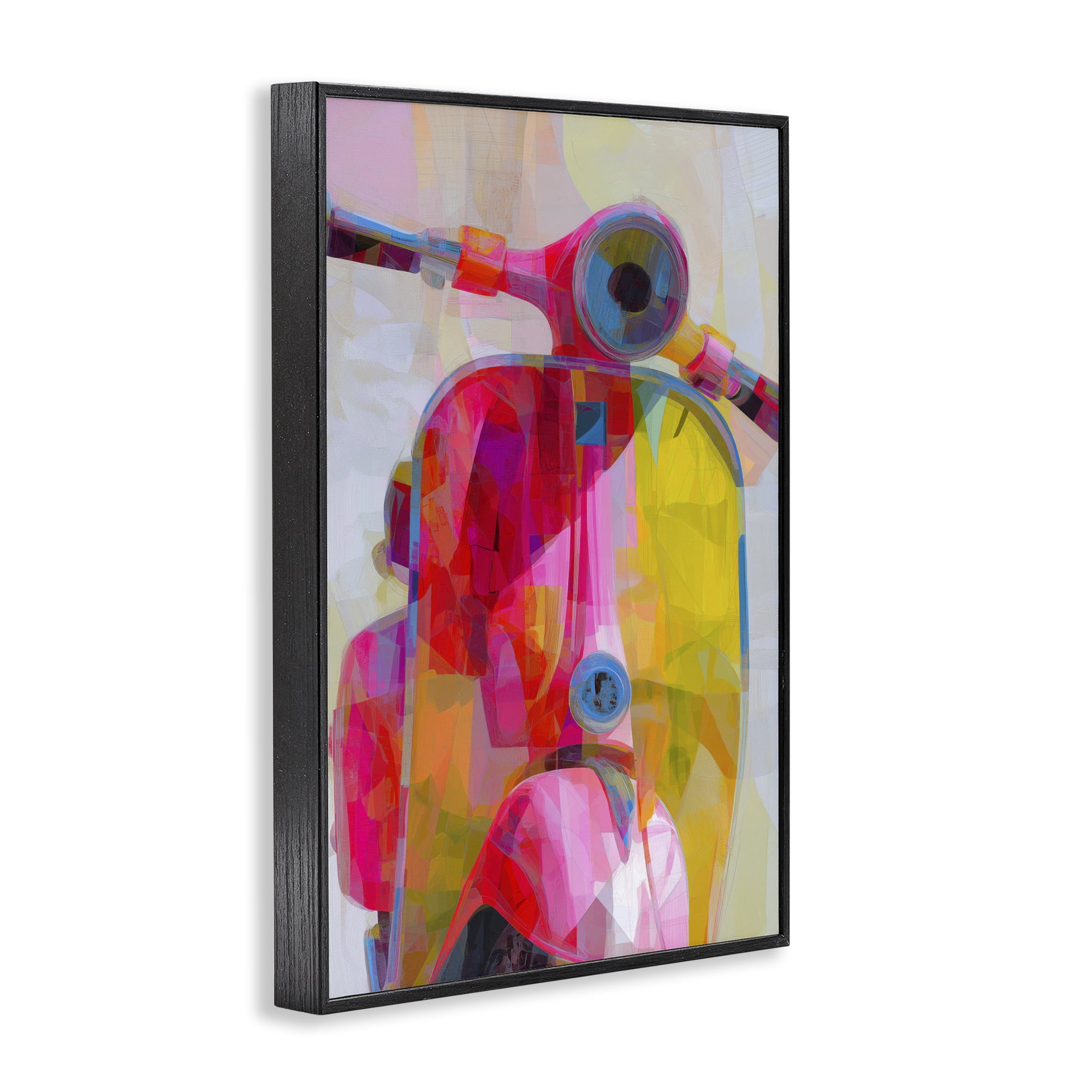 Stupell Industries Vespa in Pink & Yellow Black Framed Giclee Art, design by Chromatic Storm Studio