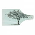 thumbnail image 1 of Tree of Life Cutting Board, Plant in the Fall Season Illustration with Falling Leaves Seasonal Art Print, Tempered Glass Cutting and Serving Board, Wine Bottle Shape, Brown White, by Ambesonne, 1 of 1
