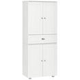 thumbnail image 2 of HOMCOM 72" Freestanding Kitchen Pantry Cabinet, Tall Storage Cabinet with 4 Doors, Drawer and Adjustable Shelves for Dining Room, White, 2 of 9