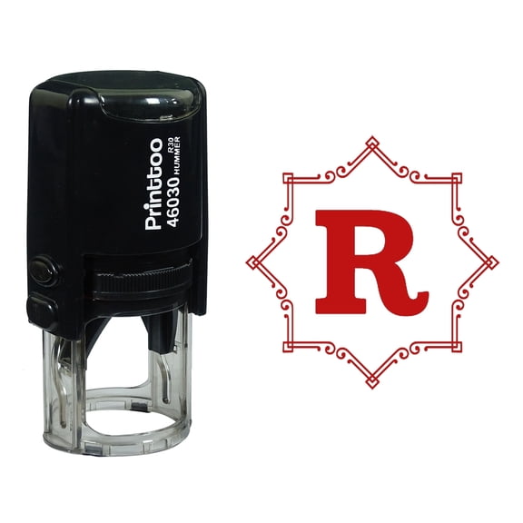 Printtoo Octagon Celtic Swirl Frame Alphabet R Monogram Self Inking Rubber Stamp Office Stationary