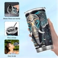 thumbnail image 6 of SKYSONIC Tribal Style Elephant 12 oz Stainless Steel Insulated Mug, Double Vacuum Insulated Travel Mug with Lid and Straw, 6 of 7