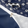 thumbnail image 4 of meiyoeat Soccer Letter E Bedding for Kids Boys, Ball Field Duvet Cover Full, Navy Blue, Blue Reversible, 3pcs, 1 Duvet Cover and 2 Pillowcases, 4 of 6