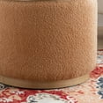 thumbnail image 6 of Linon Primrose Storage Ottoman Stool, Natural Finish with Tan Sherpa Fabric, 6 of 9