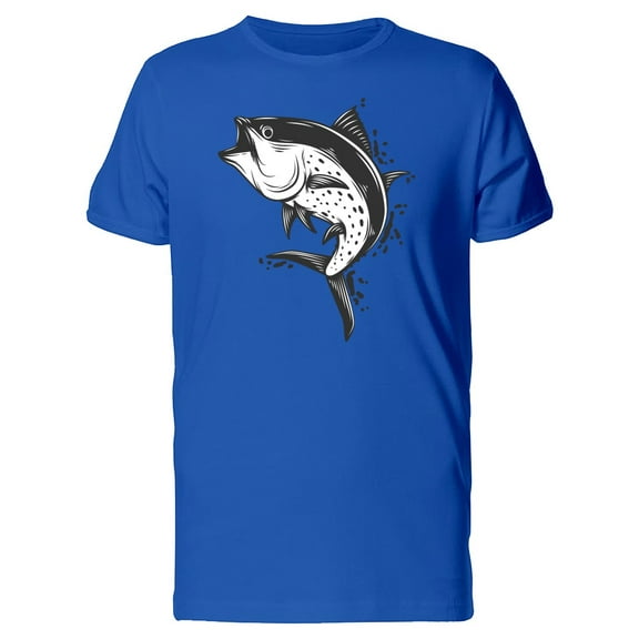 Fish White And Black T-Shirt Men -Image by Shutterstock, Male 4X-Large