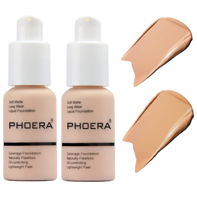 Base líquida PHOERA Matte Oil Control, 2 unidades, a prueba de agua