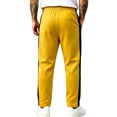 thumbnail image 4 of MXALUOB Men's Track Pants Side Striped Athletic Open Bottom Trousers Drawstring Elastic Waist Straight Leg Fashion Pant for Training Gym, 4 of 5