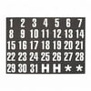 Magna Visual Calendar Dates 1" x 1" White on Black Magnets