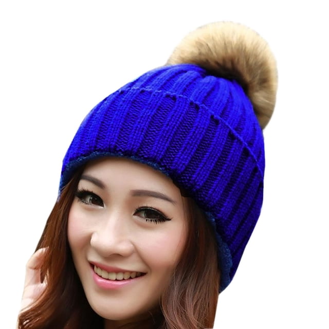 Gorro HUOGUO para mujer, tejido cálido para invierno, con forma de conejito