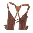 thumbnail image 1 of Bolso de hombro con arnés, práctico bolso tipo cartera para mochilero, senderismo, disfraz, equitación , Marrón oscuro, 1 of 8