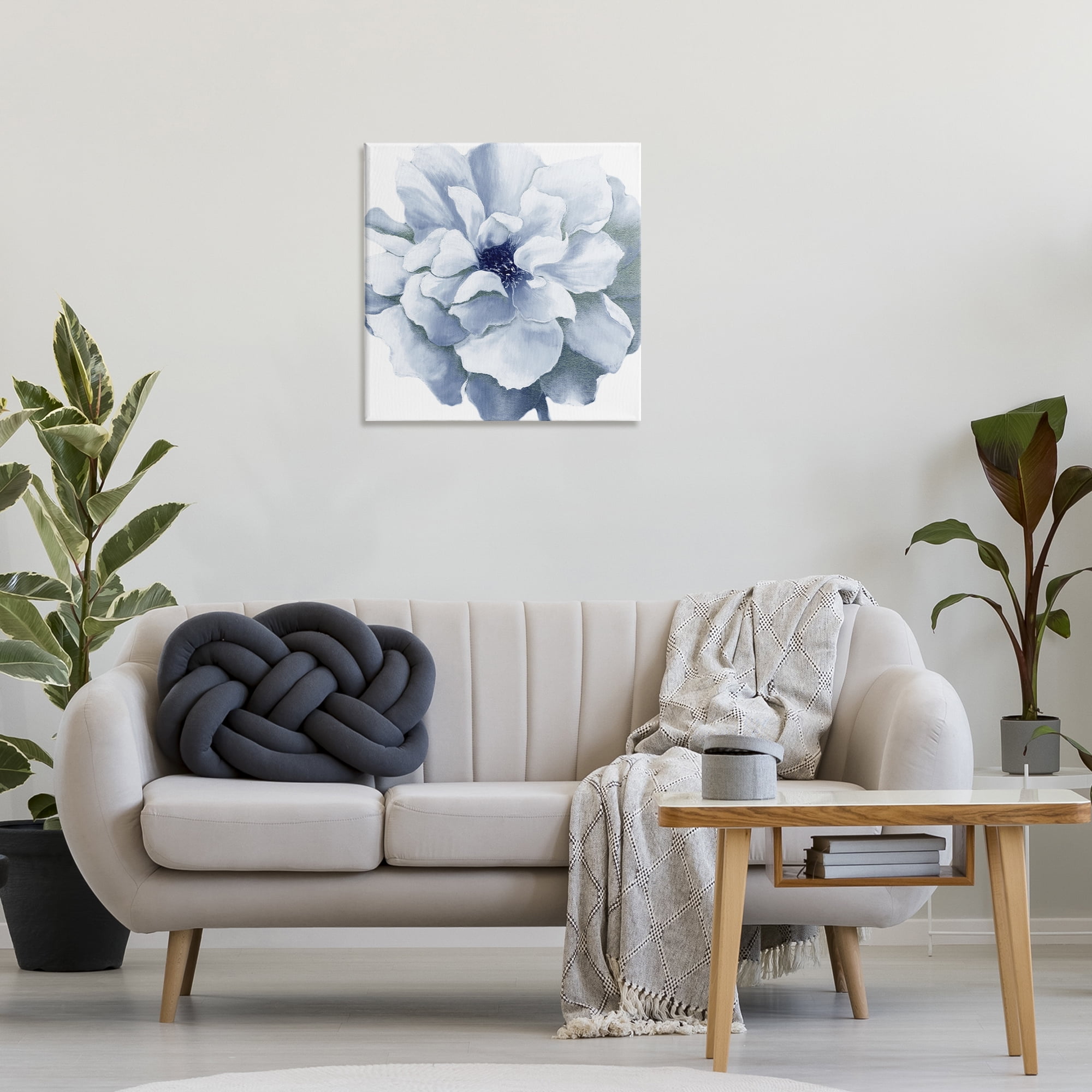 Stupell Industries Blue Radiant Bloom Botanical & Floral Painting Gallery Wrapped Canvas Art Print Wall Art, 24 x 24